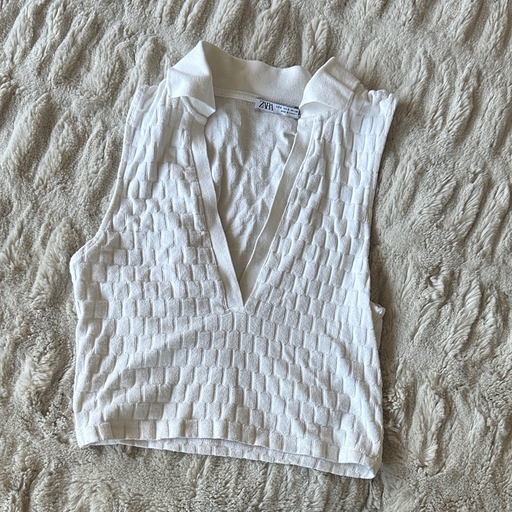 Zara Cream Textured Women's Blouse